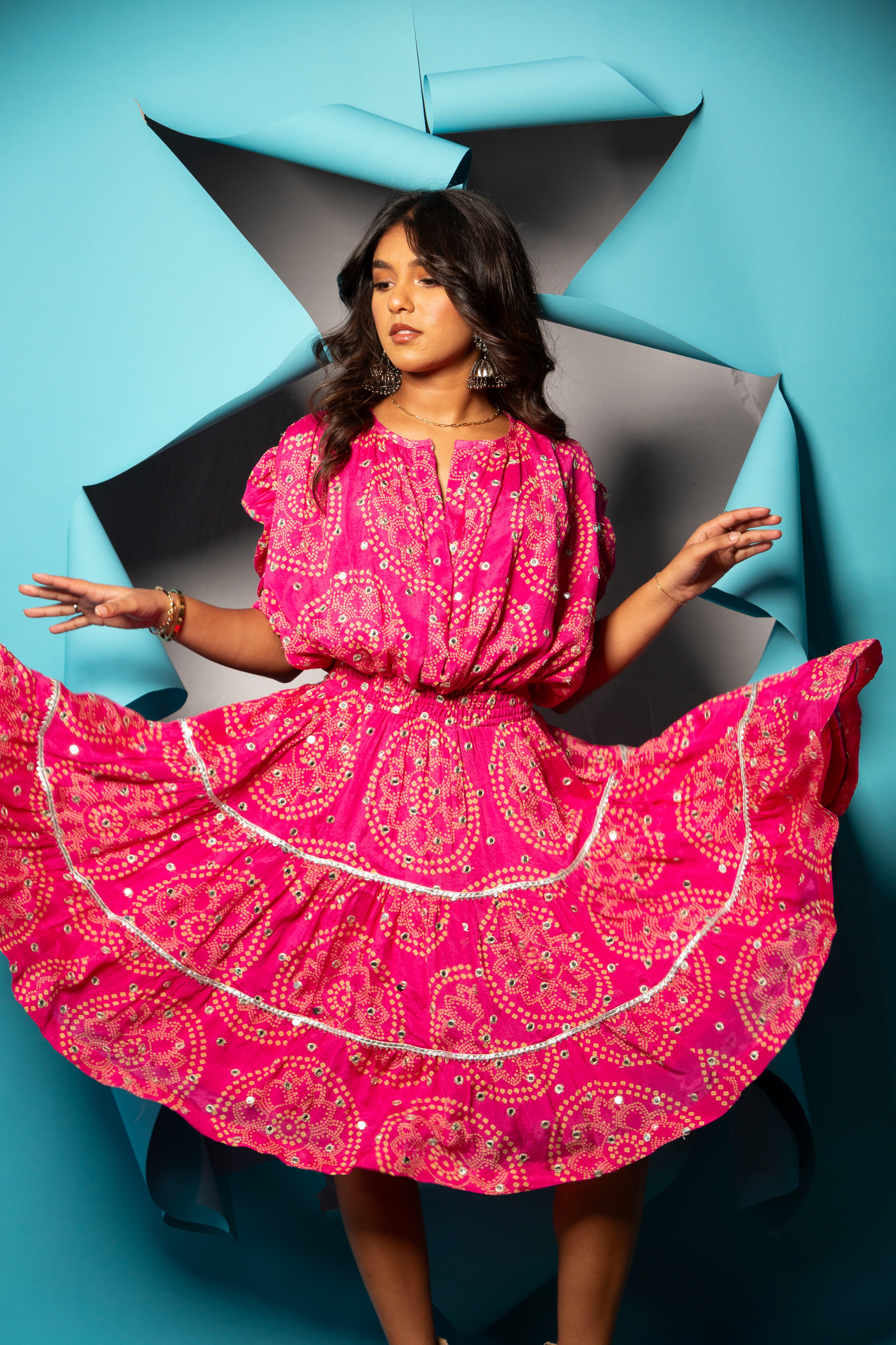 short dress frock colourful short dress
