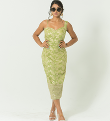 Banarasi Belle Asymmetrical Strap Pencil Dress